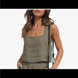 NWT (Large) Olive Green Sleeveless Women's Top